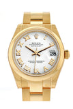 Rolex Datejust 31 White Roman Dial 18K Yellow Gold Ladies Watch 178248 / None