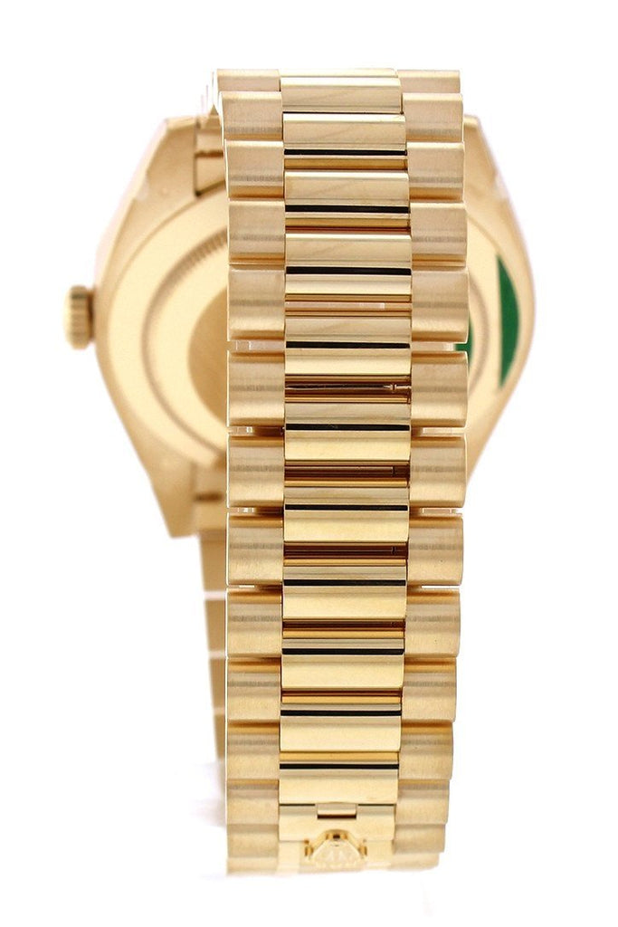 Rolex Day-Date 40 Champagne Baguette Dial Diamond Bezel 18K Yellow Gold President Automatic Mens