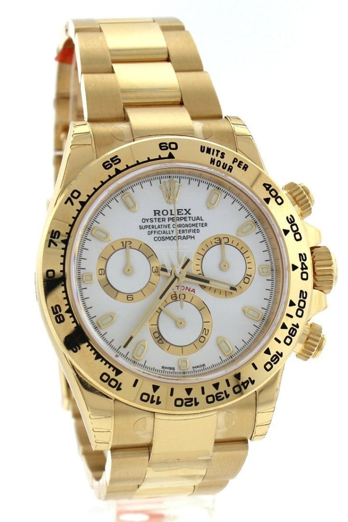 Rolex Cosmograph Daytona White Dial Gold Mens Watch 116508