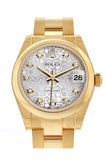 Rolex Datejust 31 Silver Jubilee Diamond Dial 18K Yellow Gold Ladies Watch 178248 / None