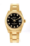 Rolex Datejust 31 Black Diamond Dial 18K Yellow Gold Ladies Watch 178248