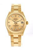 Rolex Datejust 31 Champagne Diamond Dial 18K Yellow Gold Ladies Watch 178248