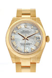 Rolex Datejust 31 White Mother Of Pearl Roman Dial 18K Yellow Gold Ladies Watch 178248 / None