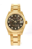 Rolex Datejust 31 Black Mother Of Pearl Diamond Dial 18K Yellow Gold Ladies Watch 178248