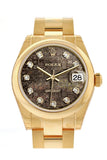 Rolex Datejust 31 Black Mother Of Pearl Jubilee Diamond Dial 18K Yellow Gold Ladies Watch 178248 /