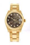 Rolex Datejust 31 Black Mother Of Pearl Jubilee Diamond Dial 18K Yellow Gold Ladies Watch 178248