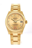 Rolex Datejust 31 Champagne Large Vi Diamondrubies Dial 18K Yellow Gold Ladies Watch 178248
