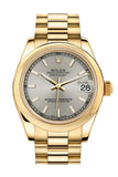 Rolex Datejust 31 Silver Dial 18K Yellow Gold President Ladies Watch 178248