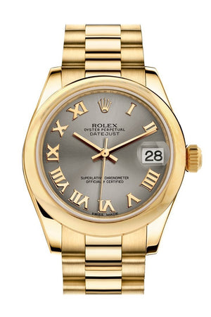 Rolex Datejust 31 Steel Roman Dial 18K Yellow Gold President Ladies Watch 178248 / None