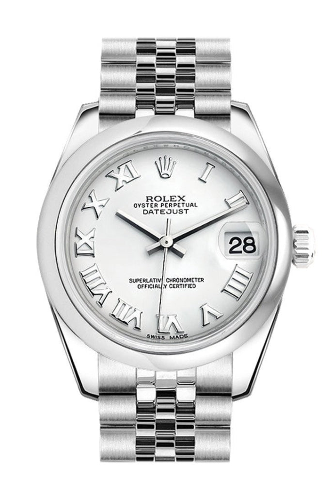 ROLEX 178240 Datejust 31 White Roman Dial Ladies Watch WatchGuyNYC