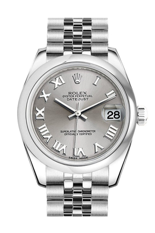 ROLEX 178240 Datejust 31 Rhodium Roman Dial Jubilee Ladies Watch