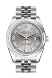 Rolex Datejust 31 Rhodium Roman Dial Stainless Steel Jubilee Ladies Watch 178240 / None