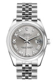 Rolex Datejust 31 Rhodium Roman Dial Stainless Steel Jubilee Ladies Watch 178240