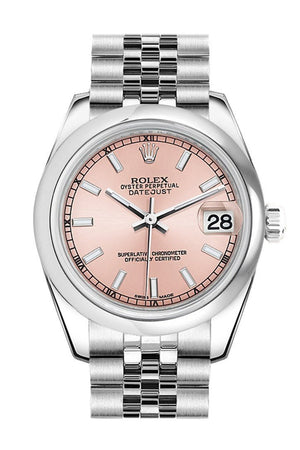 Rolex Datejust 31 Pink Dial Stainless Steel Jubilee Ladies Watch 178240 / None