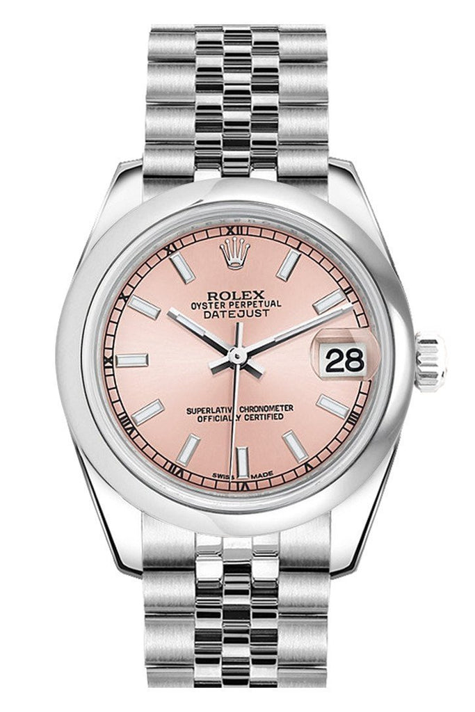 Rolex Datejust 31 Pink Dial Stainless Steel Jubilee Ladies Watch 178240