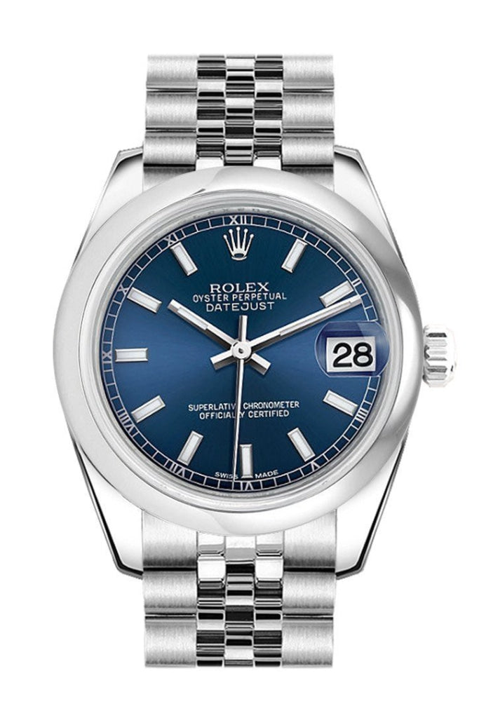 ROLEX 178240 Datejust 31 Blue Dial Jubilee Ladies Watch WatchGuyNYC