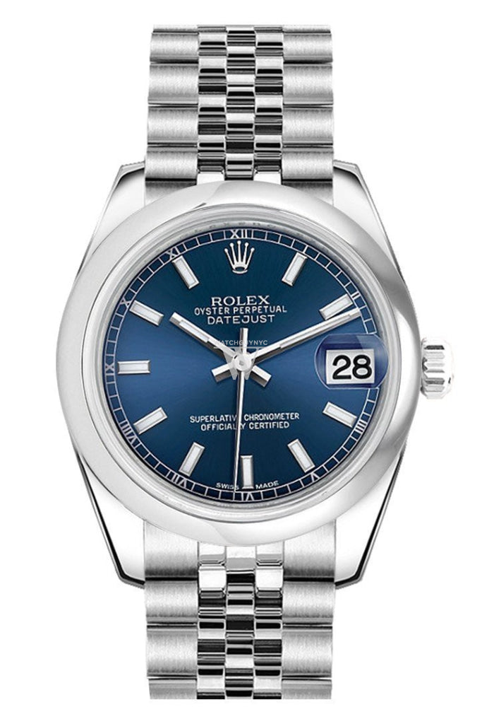 Rolex 178240 Datejust 31 Blue Dial Jubilee Ladies Watch WatchGuyNYC