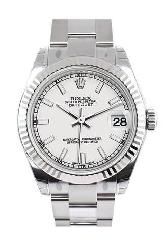 Rolex Datejust 31 White Dial Gold Fluted Bezel Ladies Watch 178274 / None
