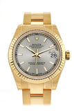 Rolex Datejust 31 Silver Dial Fluted Bezel 18K Yellow Gold Ladies Watch 178278