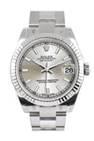 Rolex Datejust 31 Silver Dial White Gold Fluted Bezel Ladies Watch 178274 / None