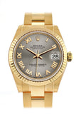 Rolex Datejust 31 Steel Roman Dial Fluted Bezel 18K Yellow Gold Ladies Watch 178278 / None