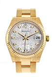Rolex Datejust 31 Silver Jubilee Diamond Dial Fluted Bezel 18K Yellow Gold Ladies Watch 178278