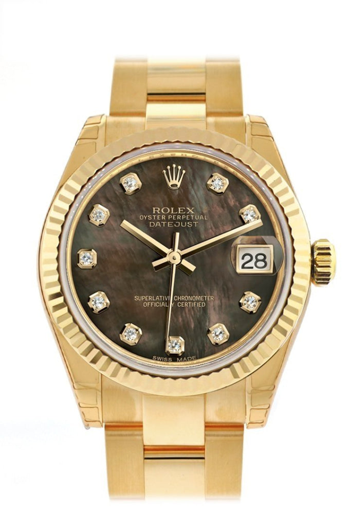 Black and gold women's rolex top