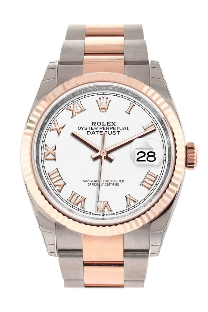 Rolex datejust rose top gold roman numerals