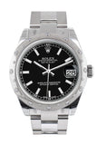 Rolex Datejust 31 Black Dial Dome Set With Diamonds Bezel Ladies Watch 178344 / None