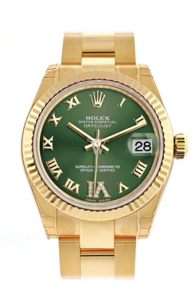 Gold rolex sales green face womens