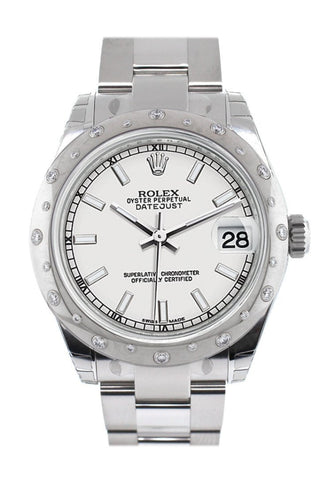 Rolex Datejust 31 White Dial Dome Set With Diamonds Bezel Ladies Watch 178344 / None
