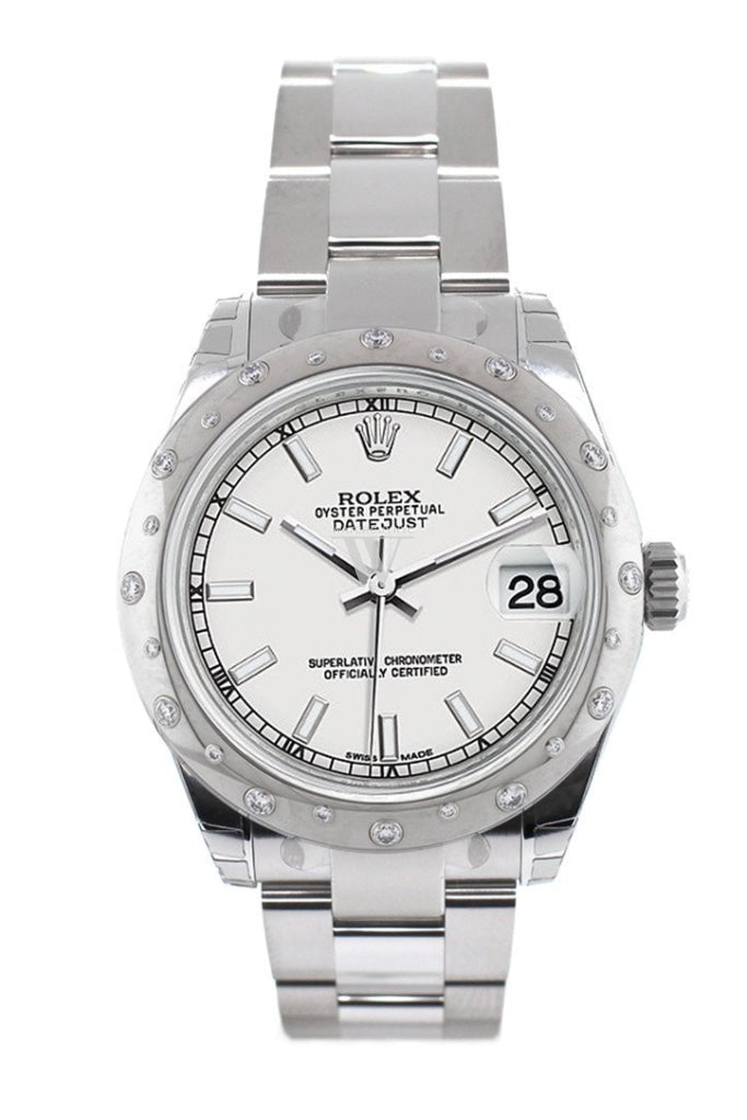 Rolex Datejust 31 White Dial Dome Set With Diamonds Bezel Ladies Watch 178344
