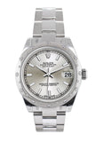 Rolex Datejust 31 Silver Dial Dome Set With Diamonds Bezel Ladies Watch 178344