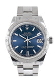 Rolex Datejust 31 Blue Dial Dome Set With Diamonds Bezel Ladies Watch 178344 / None