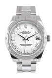Rolex Datejust 31 White Roman Dial Dome Set With Diamonds Bezel Ladies Watch 178344 / None
