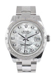 Rolex Datejust 31 White Mother of Pearl Diamond Dial Dome set with Diamonds Bezel Ladies Watch 178344