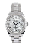 Rolex Datejust 31 White Mother Of Pearl Diamond Dial Dome Set With Diamonds Bezel Ladies Watch