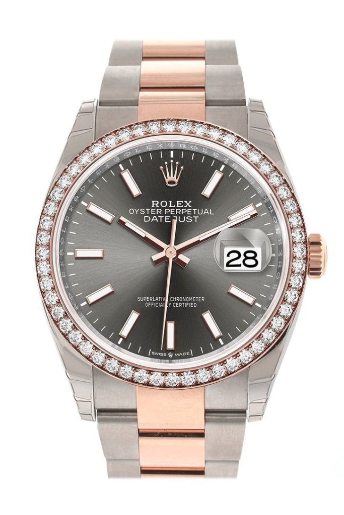 Rolex datejust top 36 rhodium