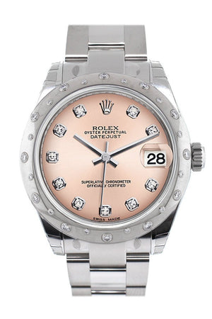 Rolex Datejust 31 Pink Diamond Dial Dome Set With Diamonds Bezel Ladies Watch 178344 / None