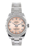 Rolex Datejust 31 Pink Diamond Dial Dome Set With Diamonds Bezel Ladies Watch 178344