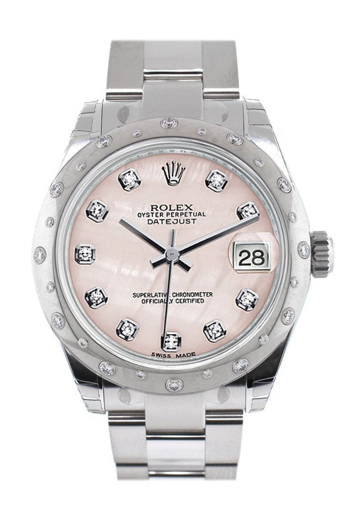 Rolex Datejust 31 Pink Mother Of Pearl Diamond Dial Dome Set With Diamonds Bezel Ladies Watch 178344