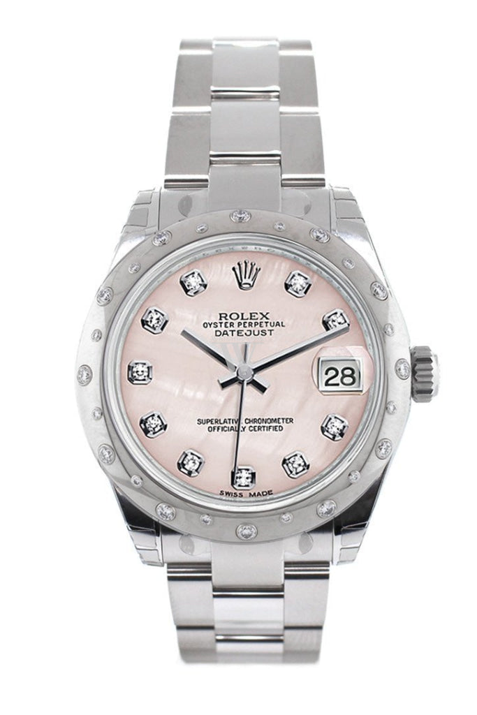 Rolex Datejust 31 Pink Mother Of Pearl Diamond Dial Dome Set With Diamonds Bezel Ladies Watch 178344