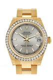 Rolex Datejust 31 Silver Dial Diamond Bezel 18K Yellow Gold Ladies Watch 178288 / None