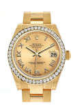 Rolex Datejust 31 Champagne Roman Dial Diamond Bezel 18K Yellow Gold Ladies Watch 178288 / None