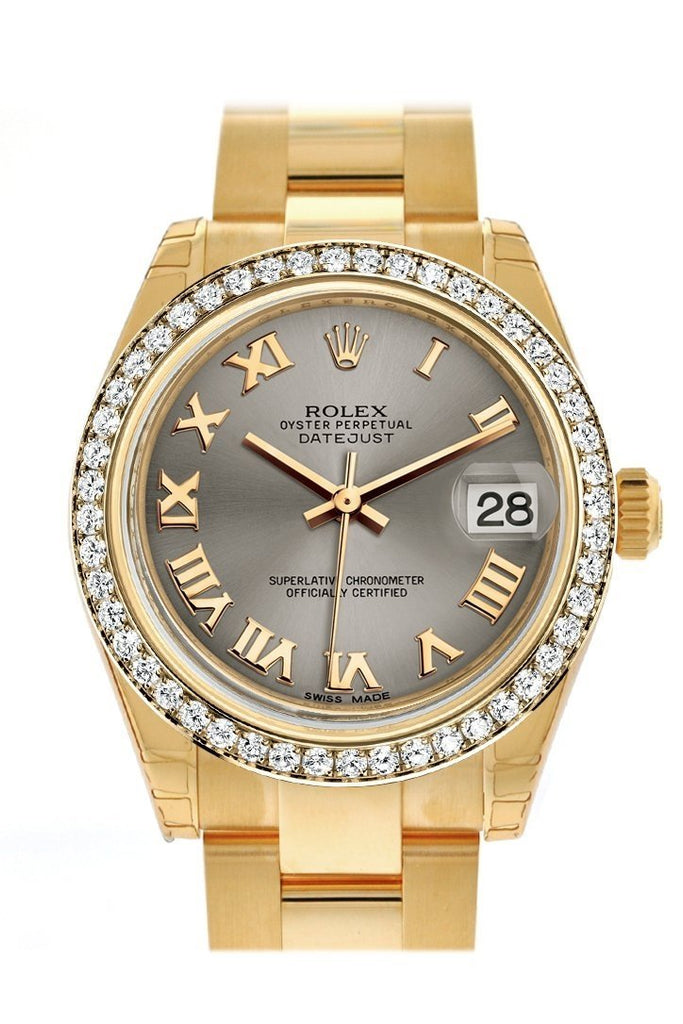 Rolex Datejust Steel Dial DiamondBezel 18k Gold Watch 178288 | WatchGuyNYC