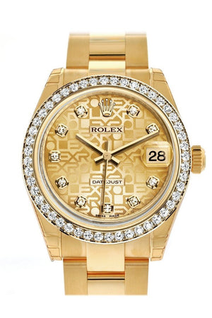 Rolex Datejust 31 Champagne Jubilee Diamond Dial Bezel 18K Yellow Gold Ladies Watch 178288 / None