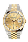 Rolex Datejust 36 Champagne-Colour Dial Dome Bezel Jubilee Yellow Gold Two Tone Watch 126203