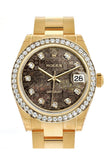 Rolex Datejust 31 Black Mother of Pearl Jubilee Dial Diamond Bezel 18K Yellow Gold Ladies Watch 178288