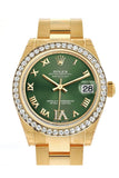 Rolex Datejust 31 Olive Green VI Diamonds Dial Diamond Bezel 18K Yellow Gold Ladies Watch 178288