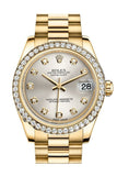 Rolex Datejust 31 Silver Jubilee Diamond Dial Bezel 18K Yellow Gold President Ladies Watch 178288 /